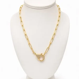 Home olive jewelry 18inch paper clip necklace
