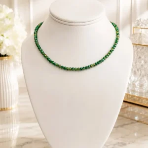 Home olive jewelry camilia 4mm beaded necklace 1