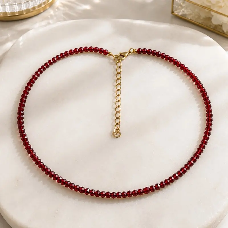 olive jewelry camilia 4mm beaded necklace 2 olive jewelry camilia 4mm beaded necklace 2
