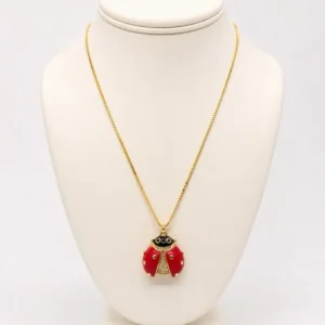olive jewelry lady bug necklace