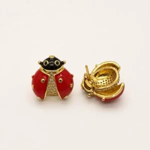 olive jewelry lady bug earrings