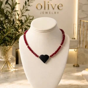 olive jewelry midnight heart necklace