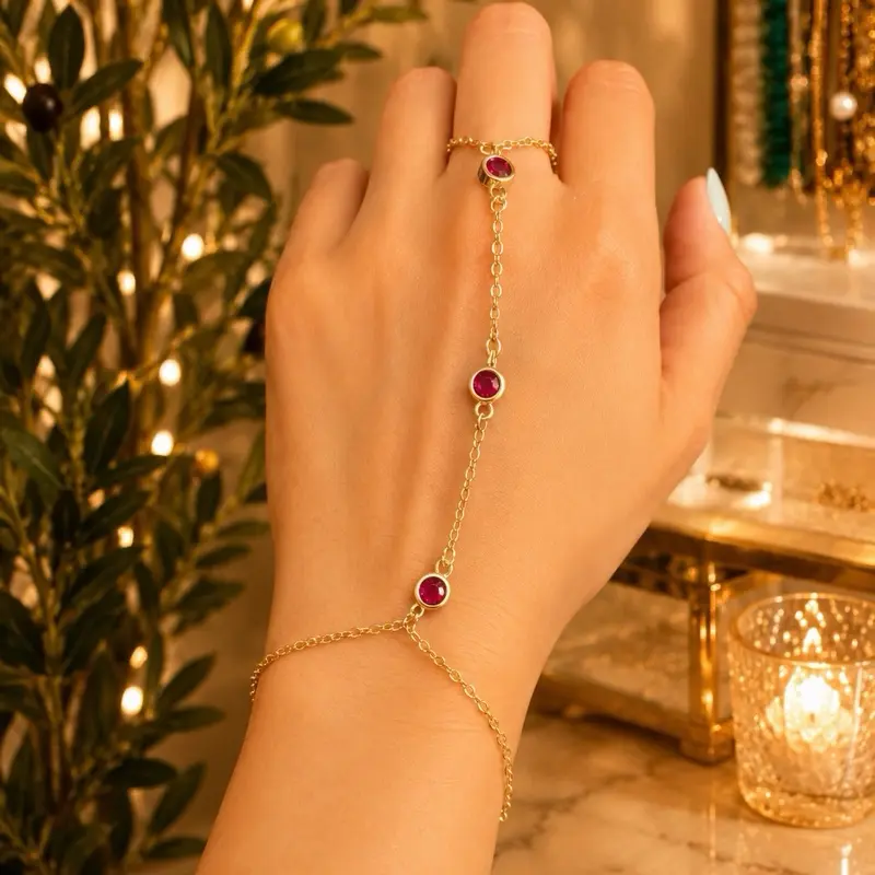 olive jewelry color trinity hand chain 2 olive jewelry color trinity hand chain 2